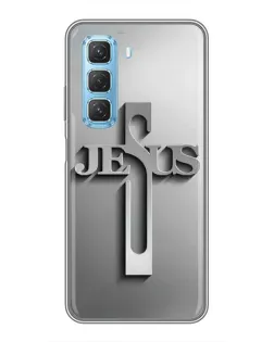 Чехол для Infinix Hot 50 5G с картинкой «Металлический крест Jesus» Чехол для Infinix Hot 50 5G с картинкой «Металлический крест Jesus»
