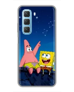 Чохол для Infinix Hot 50 5G з картинкою «Губка Боб та Патрік вночі» Чохол для Infinix Hot 50 5G з картинкою «Губка Боб та Патрік вночі»