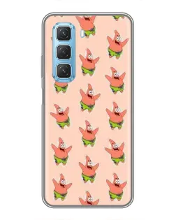 Чехол для Infinix Hot 50 5G с картинкой «Патрик Стар паттерн»