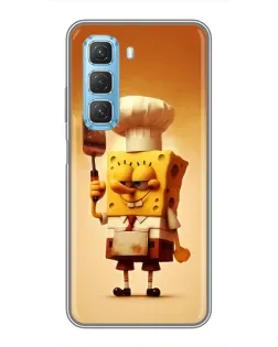 Чехол для Infinix Hot 50 5G с картинкой «Губка Боб повар»