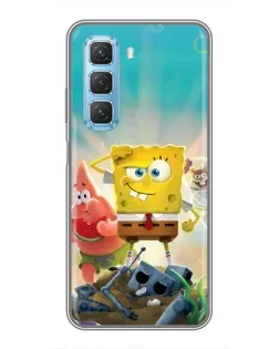 Чехол для Infinix Hot 50 5G с картинкой «Спанч Боб победитель»