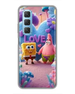 Чехол для Infinix Hot 50 5G с картинкой «Губка Боб Патрик»