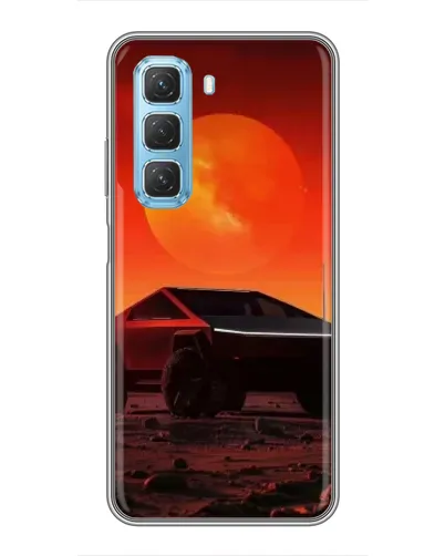 Чехол для Infinix Hot 50 5G с картинкой «Cybertruck на Марсе»