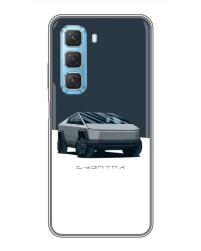 Чехол для Infinix Hot 50 5G с картинкой «Серебристый Cybertruck Tesla»