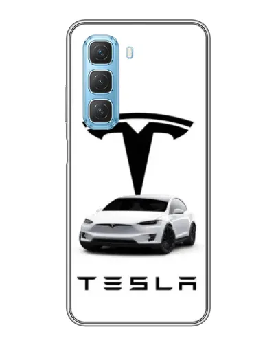 Чехол для Infinix Hot 50 5G с картинкой «Tesla White Style»