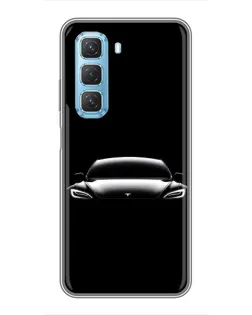 Чехол для Infinix Hot 50 5G с картинкой «Фары Tesla Night» Чехол для Infinix Hot 50 5G с картинкой «Фары Tesla Night»