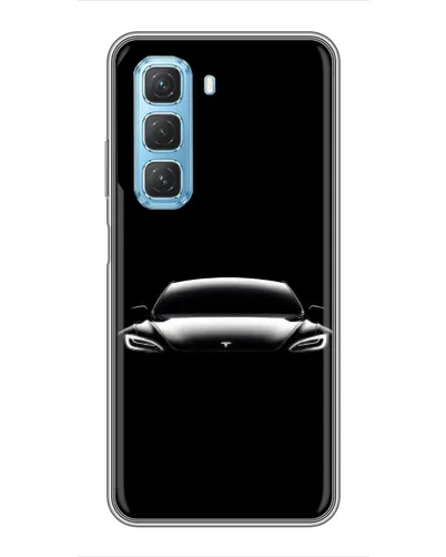 Чехол для Infinix Hot 50 5G с картинкой «Фары Tesla Night»