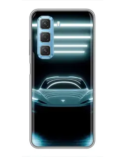 Чехол для Infinix Hot 50 5G с картинкой «Tesla в неоне» Чехол для Infinix Hot 50 5G с картинкой «Tesla в неоне»