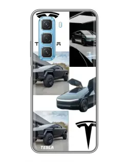 Чехол для Infinix Hot 50 5G с картинкой «Коллаж Cybertruck Tesla» Чехол для Infinix Hot 50 5G с картинкой «Коллаж Cybertruck Tesla»