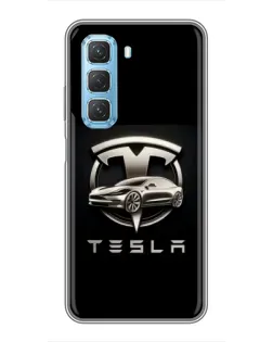Чехол для Infinix Hot 50 5G с картинкой «Tesla — серебристое авто» Чехол для Infinix Hot 50 5G с картинкой «Tesla — серебристое авто»