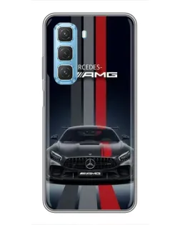 Чохол для Infinix Hot 50 5G з картинкою «Mercedes — білий карбон»