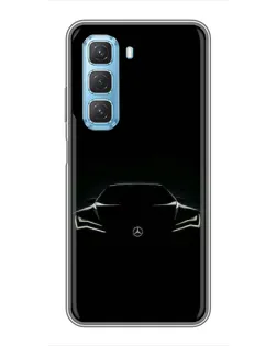 Чехол для Infinix Hot 50 5G с картинкой «Mercedes — силуэт авто»