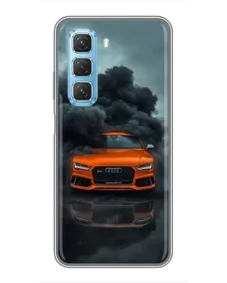 Чохол для Infinix Hot 50 5G з картинкою «Audi у хмарах диму»