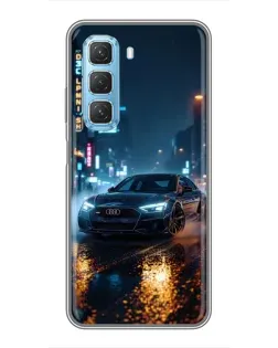 Чохол для Infinix Hot 50 5G з картинкою «Нічне місто та Audi»