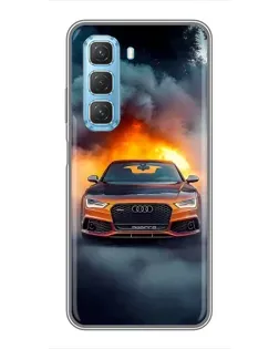 Чохол для Infinix Hot 50 5G з картинкою «Audi у вогняному диму»