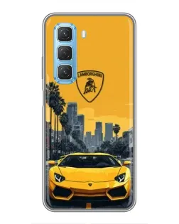 Чехол для Infinix Hot 50 5G с картинкой «Желтый Lamborghini город» Чехол для Infinix Hot 50 5G с картинкой «Желтый Lamborghini город»