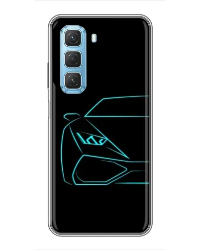 Чехол для Infinix Hot 50 5G с картинкой «Голубой силуэт Lamborghini» Чехол для Infinix Hot 50 5G с картинкой «Голубой силуэт Lamborghini»
