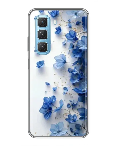 Чехол для Infinix Hot 50 5G с картинкой «Голубой цветочный каскад»
