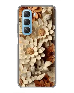 Чохол для Infinix Hot 50 5G з картинкою «Бежевий флористичний декор»