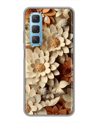 Чехол для Infinix Hot 50 5G с картинкой «Бежевый флористический декор»