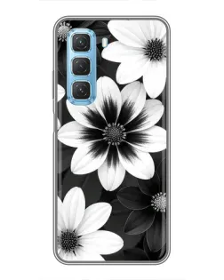 Чохол для Infinix Hot 50 5G з картинкою «Монохромні айстри»