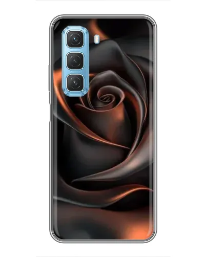 Чехол для Infinix Hot 50 5G с картинкой «Шелковая черная роза»
