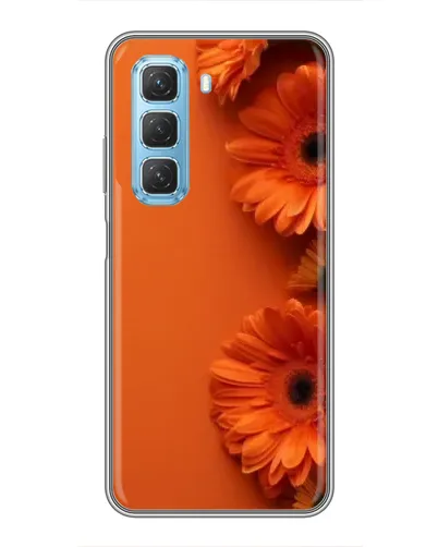 Чехол для Infinix Hot 50 5G с картинкой «Оранжевые герберы»