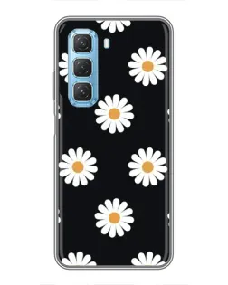 Чохол для Infinix Hot 50 5G з картинкою «Ромашки на чорному»