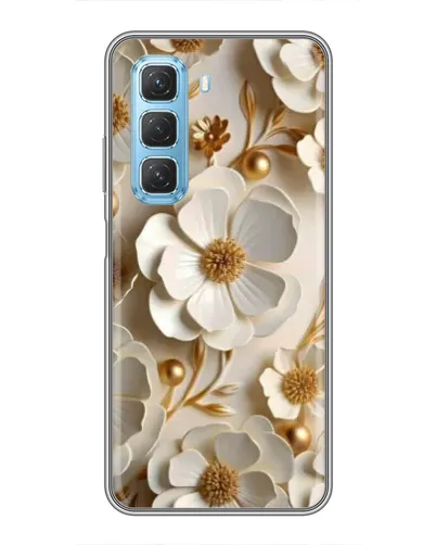 Чехол для Infinix Hot 50 5G с картинкой «Белие бумажние  цвети»