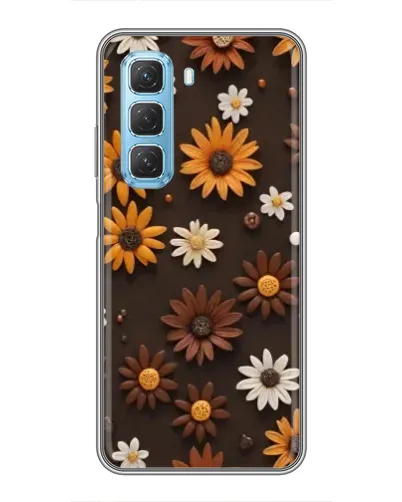 Чехол для Infinix Hot 50 5G с картинкой «Узор из маленьких подсолнухов»
