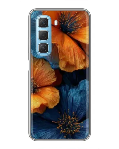 Чехол для Infinix Hot 50 5G с картинкой «Яркая сине-оранжевая флора» Чехол для Infinix Hot 50 5G с картинкой «Яркая сине-оранжевая флора»