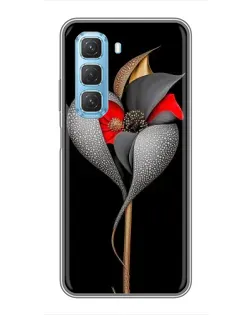 Чохол для Infinix Hot 50 5G з картинкою «Срібна фантазійна квітка»
