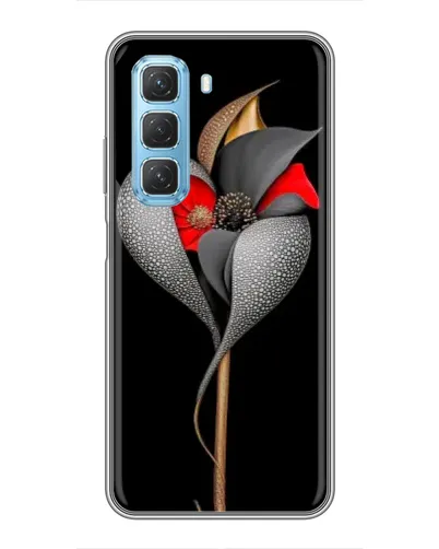 Чехол для Infinix Hot 50 5G с картинкой «Серебряный фантазийный цветок» Чехол для Infinix Hot 50 5G с картинкой «Серебряный фантазийный цветок»