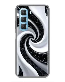 Чохол для Infinix Hot 50 5G з картинкою «Чорно-біла спіраль»