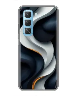 Чохол для Infinix Hot 50 5G з картинкою «Об'ємні чорно-білі стрічки»