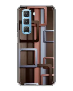 Чохол для Infinix Hot 50 5G з картинкою «Коричневі об'ємні квадрати»