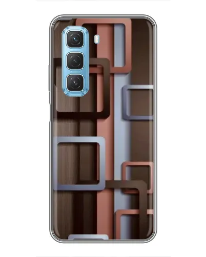 Чехол для Infinix Hot 50 5G с картинкой «Коричневые объемные квадраты»
