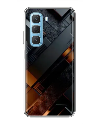Чехол для Infinix Hot 50 5G с картинкой «Черные геометрические блоки»