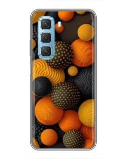 Чехол для Infinix Hot 50 5G с картинкой «Объемные оранжевые сферы»