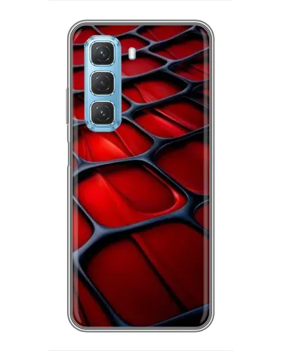 Чехол для Infinix Hot 50 5G с картинкой «Красная глянцевая сетка»