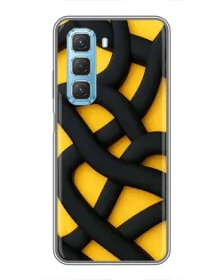 Чехол для Infinix Hot 50 5G с картинкой «Черное желтое переплетение»