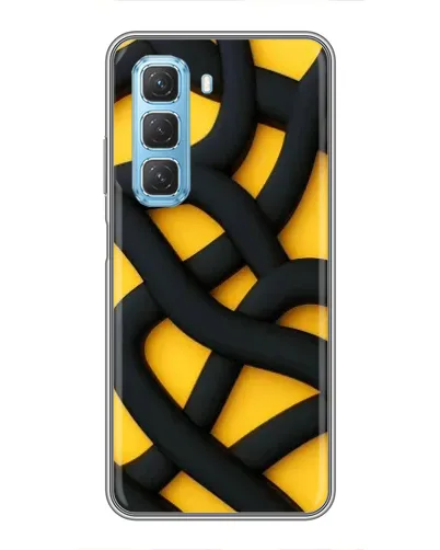Чехол для Infinix Hot 50 5G с картинкой «Черное желтое переплетение»