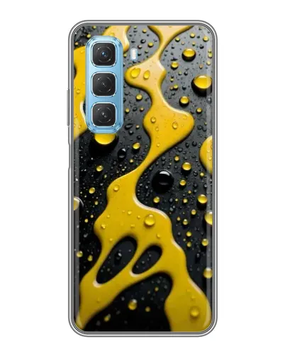 Чехол для Infinix Hot 50 5G с картинкой «Жидкое желтое золото»