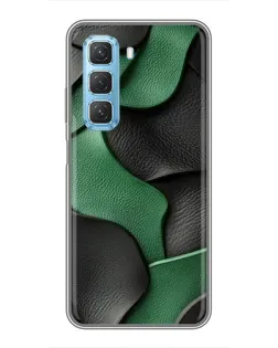 Чехол для Infinix Hot 50 5G с картинкой «Зеленые кожаные волны»