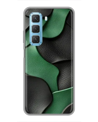 Чехол для Infinix Hot 50 5G с картинкой «Зеленые кожаные волны»