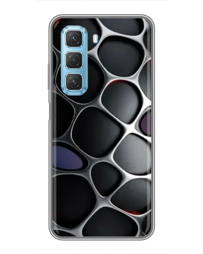 Чехол для Infinix Hot 50 5G с картинкой «Объемная темная решетка»