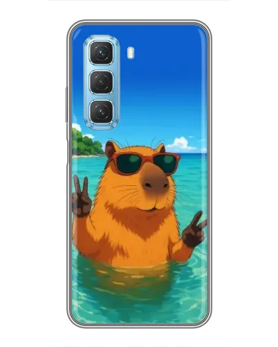 Чехол для Infinix Hot 50 5G с картинкой «Морская капибара»