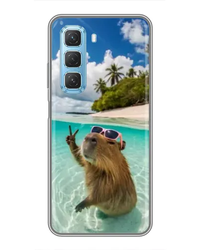 Чехол для Infinix Hot 50 5G с картинкой «Капибара на море»