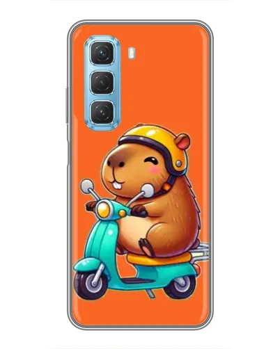 Чехол для Infinix Hot 50 5G с картинкой «Капибара на скутере»