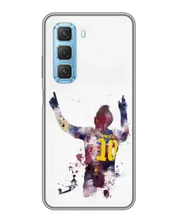 Чехол для Infinix Hot 50 5G с картинкой «Акварельный Месси Барселона»